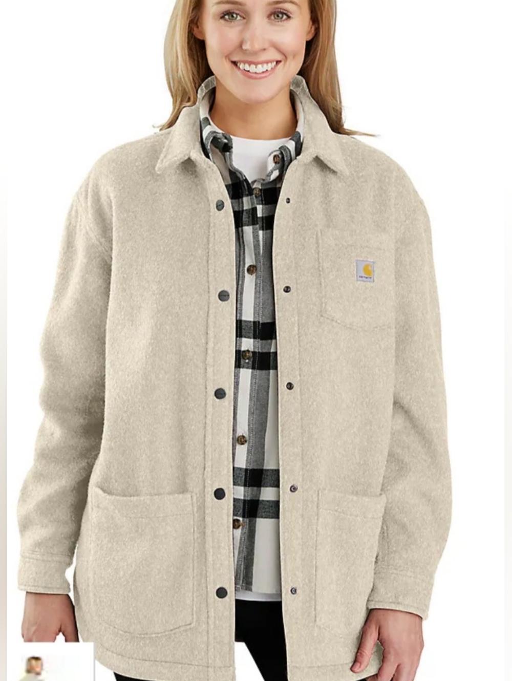 Carhartt Neutral Cream Collared Shacket